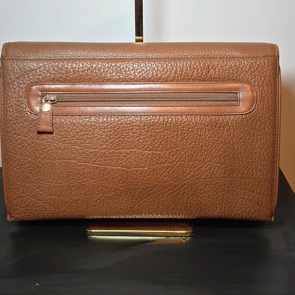 BURBERRYS VINTAGE Chestnut Brown Leather Clutch Bag - Picture 4 of 12